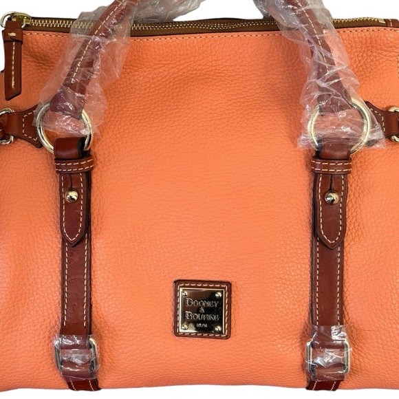 Dooney & Bourke Pebble Grain small Satchel purse Apricot pale pink RARE NWT - Picture 9 of 16